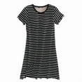 thumbnail image 5 of Sakmal Comfy Nightgowns for Women 100% Cotton Sleep Dress Short Sleeve Black Striped Nightgowns, 5 of 5