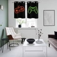 thumbnail image 4 of Game Controller Kitchen Curtains Small Short 39 Inch Length, Modern Art Gaming Handheld Black Grommet Top Bedroom Living Room Curtains, Light Filtering Cafe Curtain Drapes 2 Panels Set 55''x39'', 4 of 9