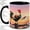 Black, variant on Farm Rooster Watercolor Coffee Mug, Country Chicken Mug, Morning Coffee Tea Cup for Kitchen Office, Rooster on Fence with Barn Field Sunset, Rustic Farm Nature Decor Art, Women Men