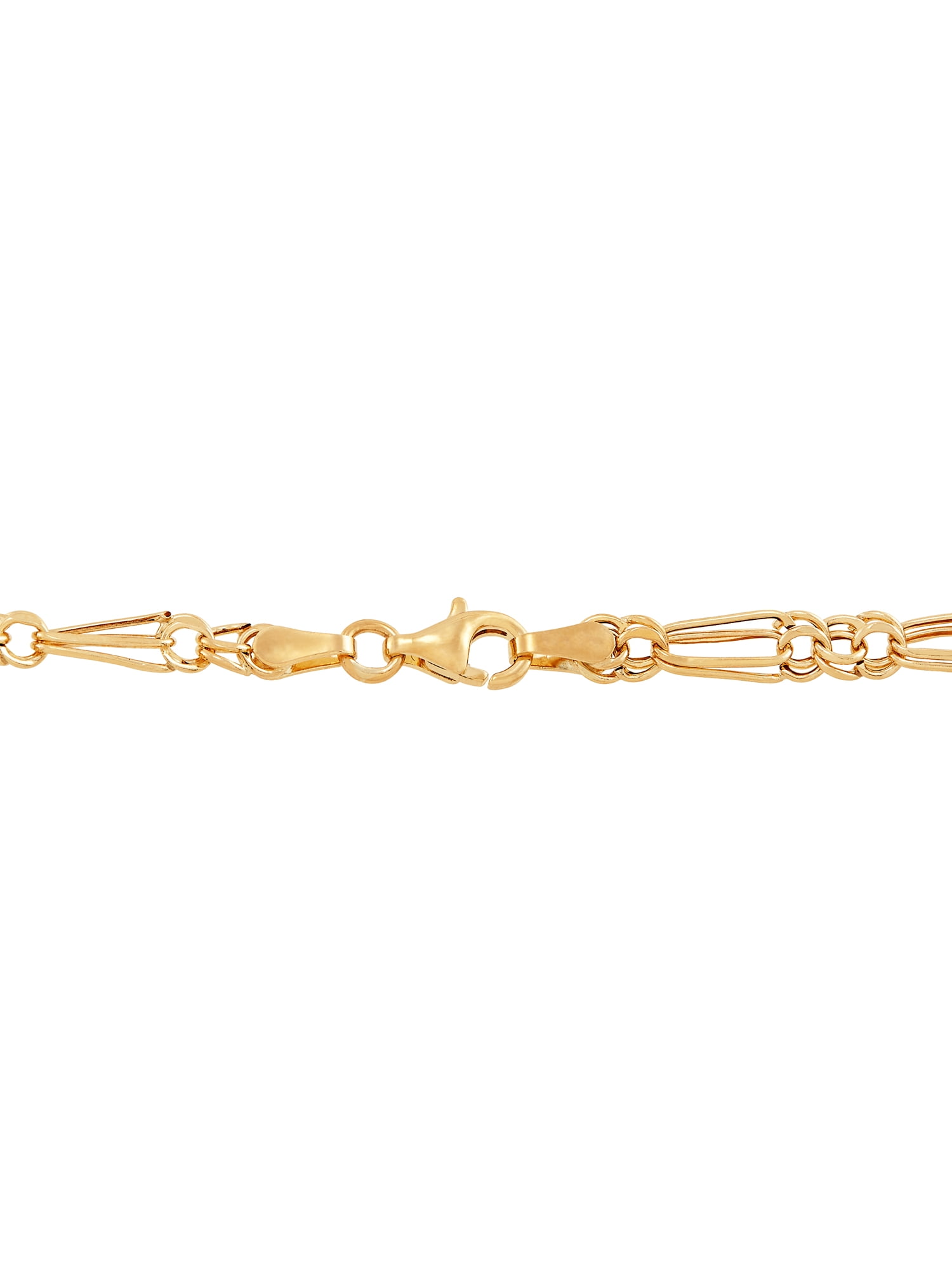 Brilliance Fine Jewelry 10K Yellow Gold Alternating Oval and Round Links Bracelet, 7.5"