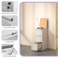thumbnail image 5 of 3 Drawer Metal Vertical File Cabinet with Lock Office Home Steel Vertical File Cabinet for A4 Legal/Letter Size, 5 of 5