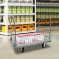 thumbnail image 5 of Platform Truck Cart, Heavy Duty Platform Truck, Heavy Duty Push Cart with Detachable Rear Guardrail, Load-bearing Capacity: 907.18kg/2000 lbs, 5 of 18