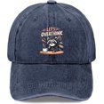thumbnail image 1 of Cute Raccoon Thinking Graphic Hat Men Funny Baseball Caps Funny Gifts for Men, 1 of 7