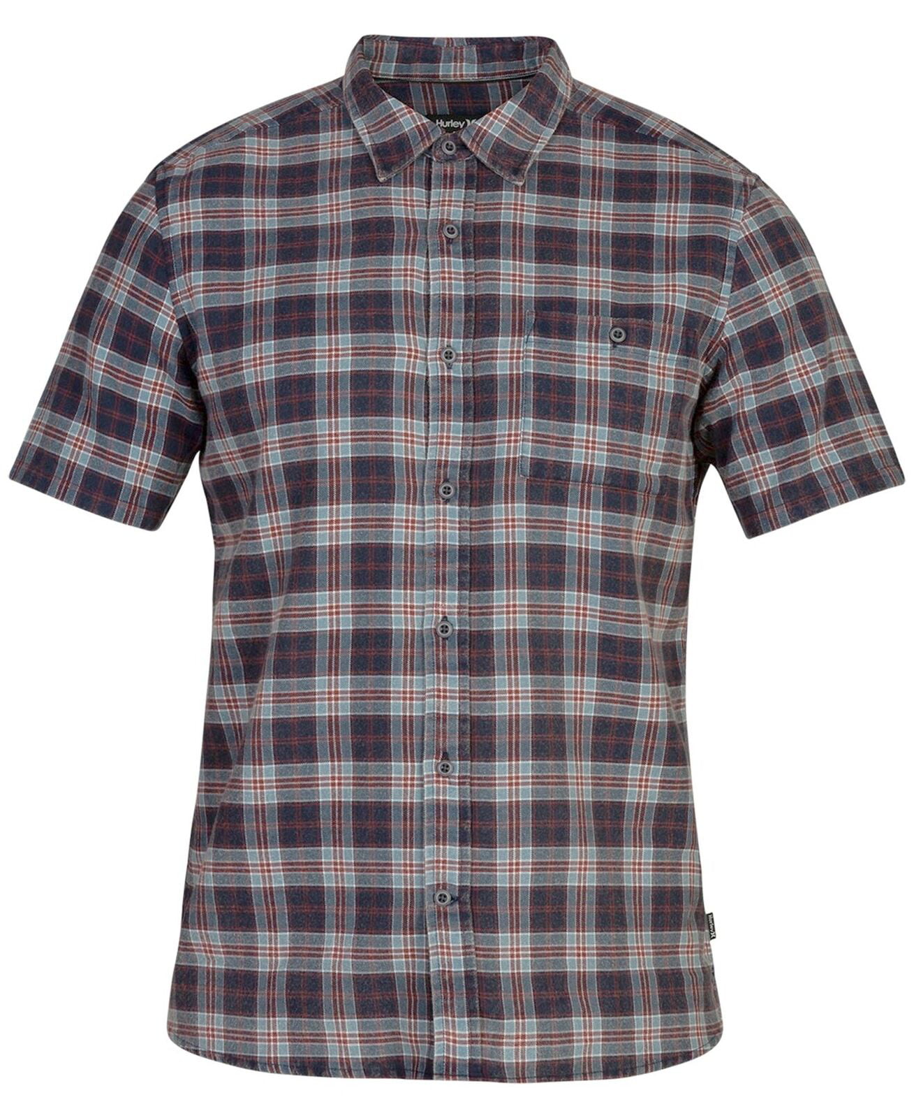 Hurley - Mens Shirt Blue Button-Front Woven Classic Fit Plaid $50 2XL ...
