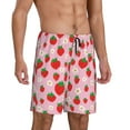 thumbnail image 2 of Sikiie Hand Drawn Strawberry Mens Pajama Shorts, Lightweight Lounge Pant with Pockets Soft Sleep Pj Shorts for Men4X-Large, 2 of 6