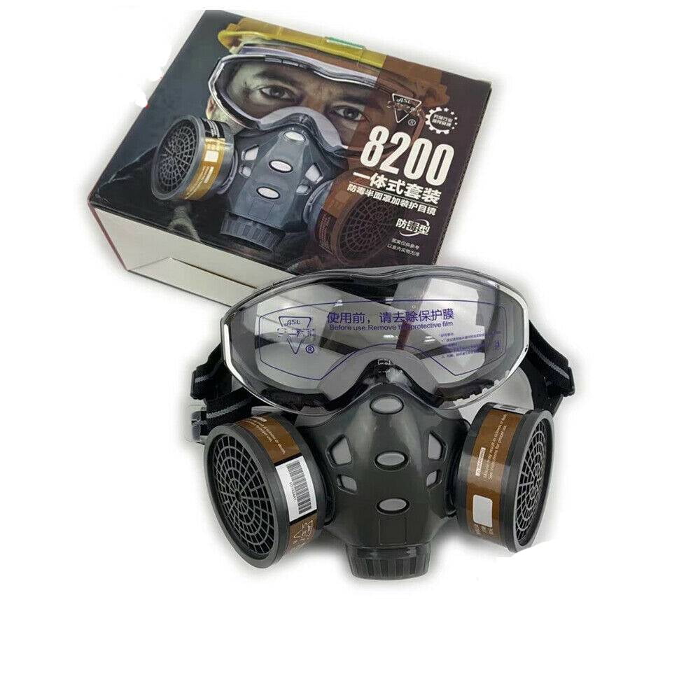8200  Staubmaske Gasmaske Lackiermaske Atemschutz Vollmasken mit Schutzbrille DE 