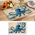thumbnail image 6 of Vintage Blue Octopus Placemats Set of 6 Summer Coastal Ocean Wave Place Mats Indoor Wipeable Table Mats Washable Cloth Dining Table Placemats for Kitchen Holiday Party Home Decor 13x19 Inch, 6 of 9