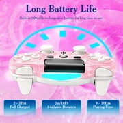 Wireless Controller Compatible with P4/P4 Slim/P4 Pro/Windows PC, Pink Cherry