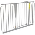 thumbnail image 1 of Regalo Easy Step Puerta para bebé extra ancha de 49 pulgadas, incluye kit de extensión de 4 y 12 pulgadas, 4 paquetes de kit de montaje a presión y 4 paquetes de kit de montaje en pared, platino, paqu, 1 of 4