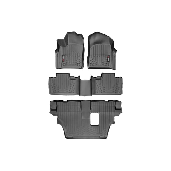 WeatherTech Custom Fit FloorLiners compatible with 2016-2025 Dodge Durango - Complete Set (1st, 2nd, & 3rd Row), Black
