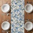 thumbnail image 6 of Vintage Blue Flower Table Runner - 36 Inch Long, Kitchen Dining Table Runner Dresser Scarves, Farmhouse Botanical Floral Retro Farmhouse Decor for Coffee Tables Wedding Party Banquet, 6 of 8