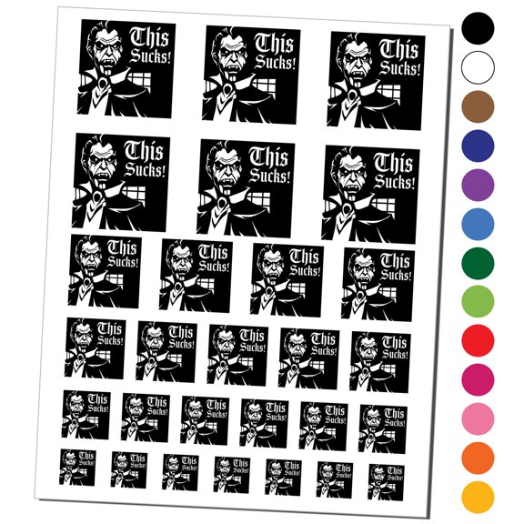 This Sucks Dracula Vampire Halloween Water Resistant Temporary Tattoo Set Fake Body Art Collection - Orange
