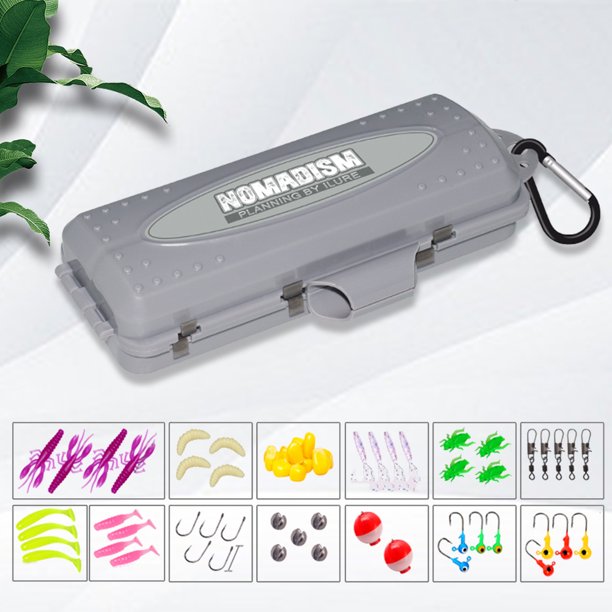 60 señuelos para Jigging Topwater con caja de aparejos de pesca de 12 compartimentos herramienta de pesca JShteea El nuevo