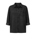thumbnail image 4 of Luvrsol Button Down Shirt Women Denim Lapel Blouse Long Sleeve Jean Jacket Casual Loose Tops S-2XL, 4 of 7