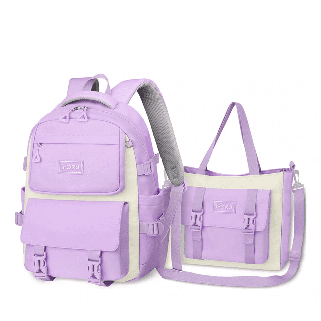 Mochila Escolar Viaje Bolsa Impermeable Mochilas Reforzada 2 En 1 VIOLETA