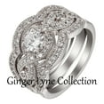 thumbnail image 4 of Rosey Wedding Ring Set for Women 3pc CZ Engagement Matching Bands Ginger Lyne Collection, 4 of 5