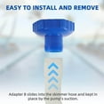 thumbnail image 5 of Surface Wall Mount Hose Adaptor B, 11238 28000E Skimmer Hose B Adapter for Above Ground Pool Skimmers Exact Replacement Compatible with Pool Parts Fit for 28000E 11238 Working Pool Hose - Blue, 5 of 7