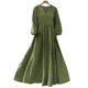 thumbnail image 3 of Mujeres Vestido Casual Suelto Y Casual Tres Cuartos de Mangas Cuello en V Vestido de Lino Mujeres, 3 of 7