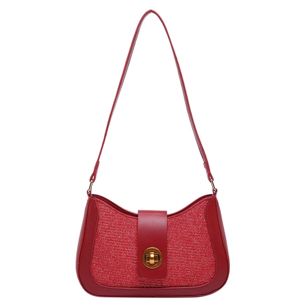 Bolso Hombro Femenino Vintage PU Cuero Versátil Axila en