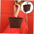 thumbnail image 6 of LOLIPPYY Light Brown Plastic Woven Handbag with Spacious Layout and Stylish Handle Design, 6 of 8