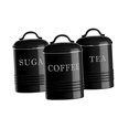 thumbnail image 3 of 3x juego de almacenamiento de cocina, botes de azúcar para té y café, lata de almacenamiento de Metal, tarros de almacenamiento de cocina para Negro, 3 of 9