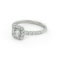 thumbnail image 3 of AFFY Half Eternity Halo Solitaire Engagement Rings for Women, 0.95 Carat (ctw) Cushion And Round Ct Lab Grown Diamond Ring In 14K White Gold Over 925 Sterling Silver F-G-H, SI Quality Size-5.5, 3 of 6