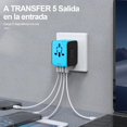 thumbnail image 3 of Adaptador de Viaje Universal YOMYM Blanco Seguridad Integrada Con 4 USB, 3 of 7