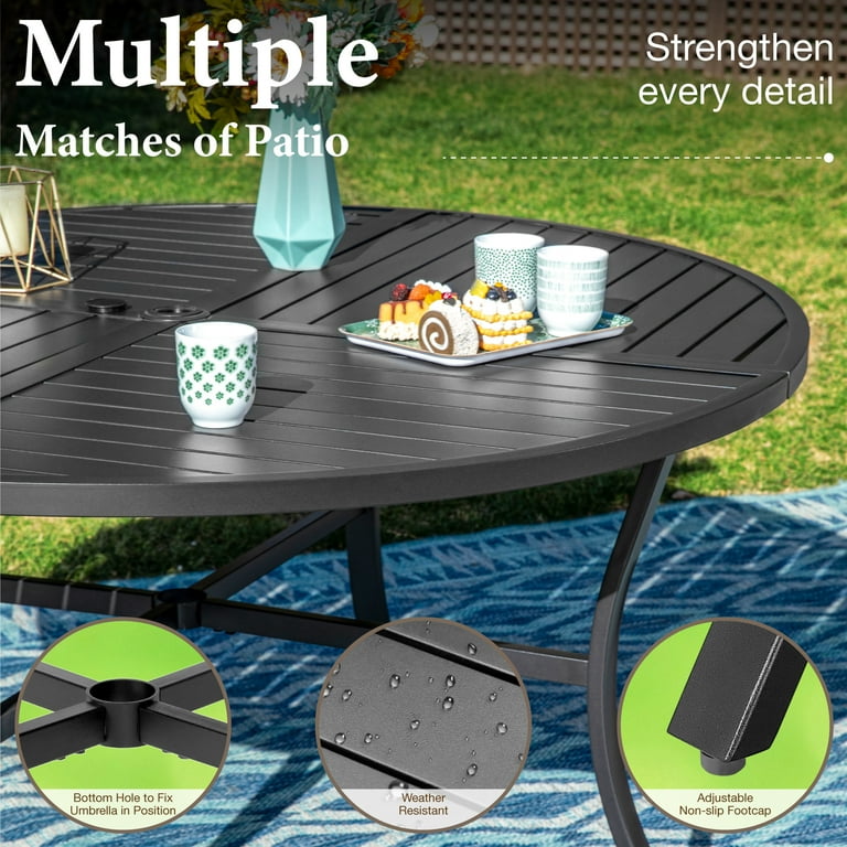 Outdoor Dining Outdoor Coffee Table With Hole For Umbrella Round