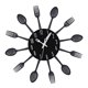 thumbnail image 3 of Reloj de utensilios de cocina Tenedores Cucharas Espátulas Reloj de pared para cocina Negro, 3 of 8