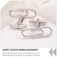 thumbnail image 5 of FRCOLOR Luxury Paper Clip Shaped Cufflinks for Men in Assorted Colors Perfect as Gifts for Any Occasion 2, 5 of 8
