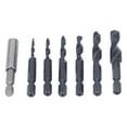thumbnail image 2 of HSS Hex Shank 135-Degree Multi-Functional Drill Tap Set with 6 Sizes (M3-M10), Rust & Wear Resistant, Smooth Surface for Efficient Drilling and Tapping in Cast Iron, Steel, Stainless Steel, Aluminum, 2 of 6
