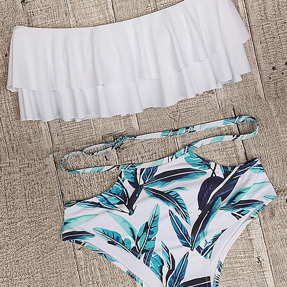 High waisted bikini off the shoulder clearance