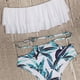 thumbnail image 5 of Traje de baño de dos piezas para mujer Bikini de talle alto con hombros descubiertos Trajes de baño con volantes Ormromra HMHZ321-4, 5 of 5