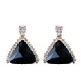 thumbnail image 1 of Pendientes colgantes Zulema triangulares imitación geométricos lujo boda honor Negro, 1 of 6