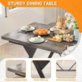 thumbnail image 4 of iSunirm Farmhouse Dinner Table, Available for 4 to 6 People, 70 inch Long Kitchen and Dining Table, All-Wood Top with Waterproof Surface Coating, Heavy Duty Metal Legs, Gray Oak, 4 of 8