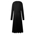 thumbnail image 6 of Women's V-Neck Long Sleeve Print Long Dress with Christmas Tree Snowman Snowflake AI Design, Casual Fashion Fall and Winter Dress for Holiday Parties and Everyday,Black,L, 6 of 6