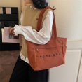thumbnail image 6 of Corduroy Large Capacity Tote Bag, Minimalist Japanese Style Everyday Shoulder Handbag, 6 of 6