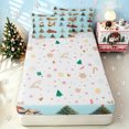 thumbnail image 4 of Erosebridal Christmas Gnome Zipper Queen Comforter Set with Fitted Sheet and 2 Pillowcases, Cartoon Truck Zipper Bedding Set, Cyan, Christmas Reversible, 4pcs, 4 of 7