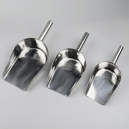 UPOUART 1Pcs 11.8X7.9X3.9In Kitchen Food Use Scoop Stainless Steel Flat Bottomed for Baking Silver