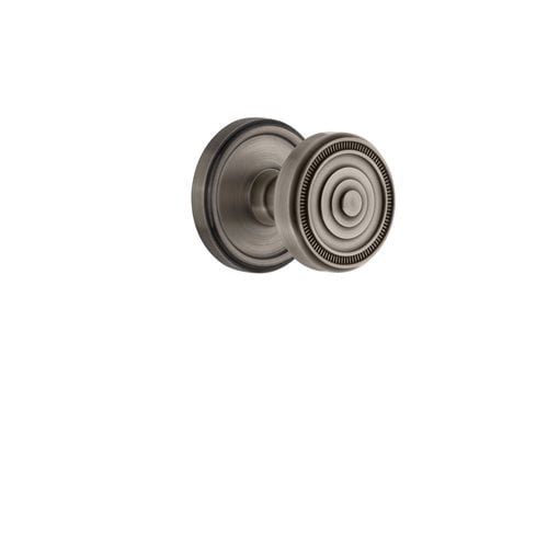 Grandeur Geosol_Prv_234 Georgetown Solid Brass Rose Privacy Knob Set - Brass