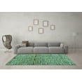 thumbnail image 3 of Ahgly Company Indoor Round Abstract Turquoise Blue Modern Area Rugs, 6' Round, 3 of 4