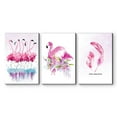 thumbnail image 2 of wall26 - 3 Panel Canvas Wall Art - Flamingo Triptych Series | Floral Pink Watercolor Memories - Giclee Print Gallery Wrap Modern Home Art Ready to Hang - 24"x36" x 3 Panels, 2 of 4