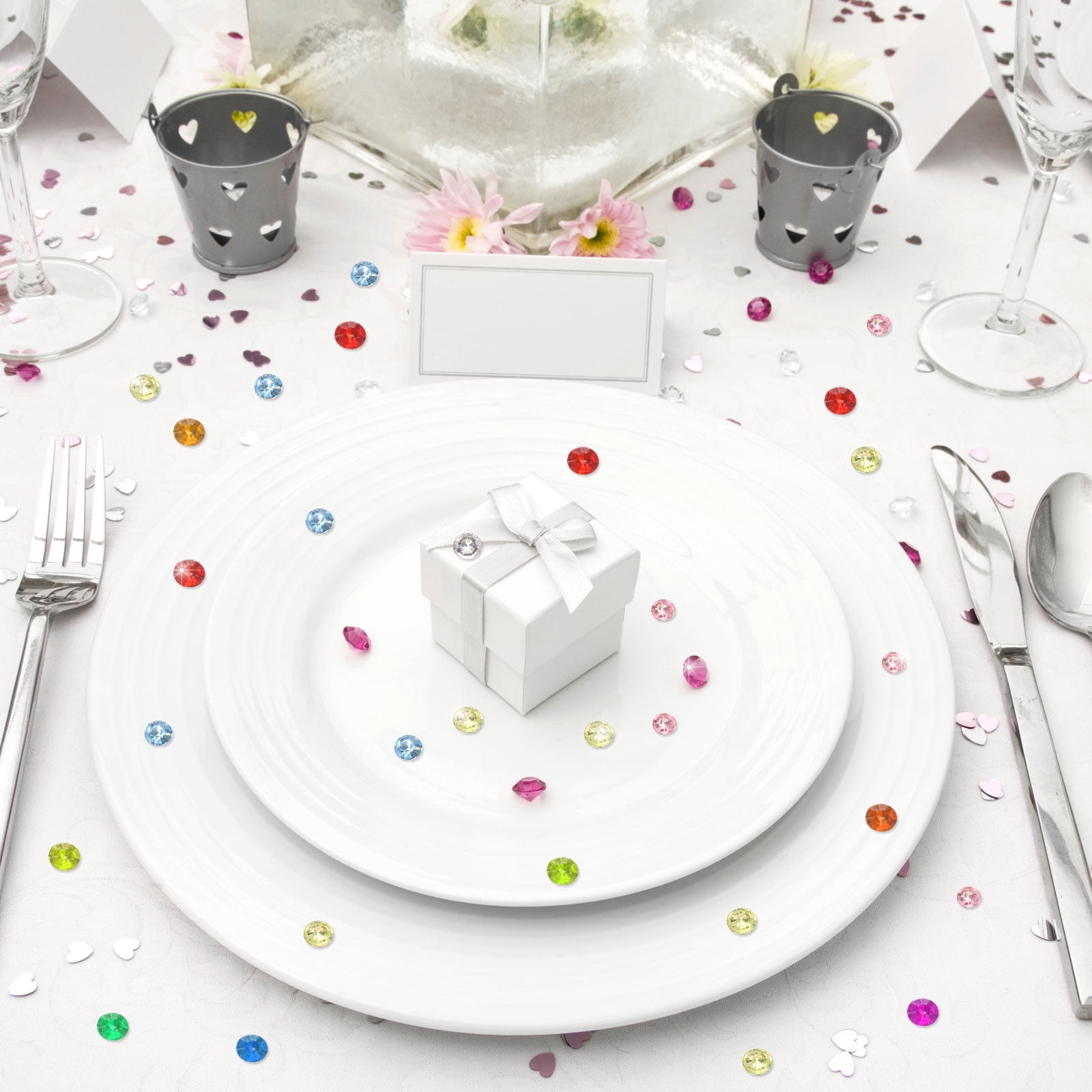 Unique Bargains Elegant Wedding Table Scatter Confetti for Decorations Orange 0.18"