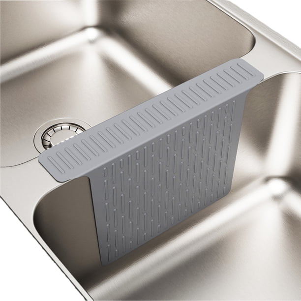 Inteprter Almohadilla de silicona para fregadero de cocina resistente a golpes y arañazos, y se pueden colocar fácilmente artículos pequeños. Cocina y Comedor gris