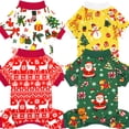 thumbnail image 1 of Pijamas para perros XPUDAC, paquete de 4 estampados navideños, tamaño XL, 1 of 5