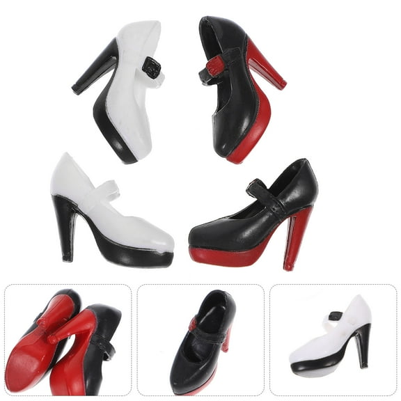 LOLIPPYY 2 Pairs High Heel Doll Shoes Assorted Colors for Doll Accessories and Clothing Decoration