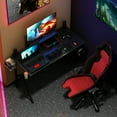 thumbnail image 4 of Gymax Gaming Desk Computer Desk PC Table Workstation with Cup Holder & Headphone Hook, 4 of 10