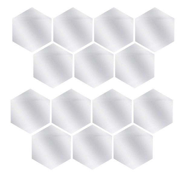 14 piezas espejo pared pegatina DIY estilo Simple adornos efecto reflectante autoadhesivo hexágono pared calcomanía cocina hogar Oficina Inevent HA011906-00