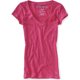 thumbnail image 1 of Camiseta gráfica con cuello en V Bulldog para mujer de Aeropostale, rosa, mediana, 1 of 1