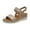 Khaki, variant on CQONEPT Womens Sandals Wedge Low: Summer Open Toe Wedges - Dressy Casual Elastic Ankle Strap Platform - Comfortable Rhinestone Flower Sandals Size 7 Brown